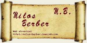 Miloš Berber vizit kartica